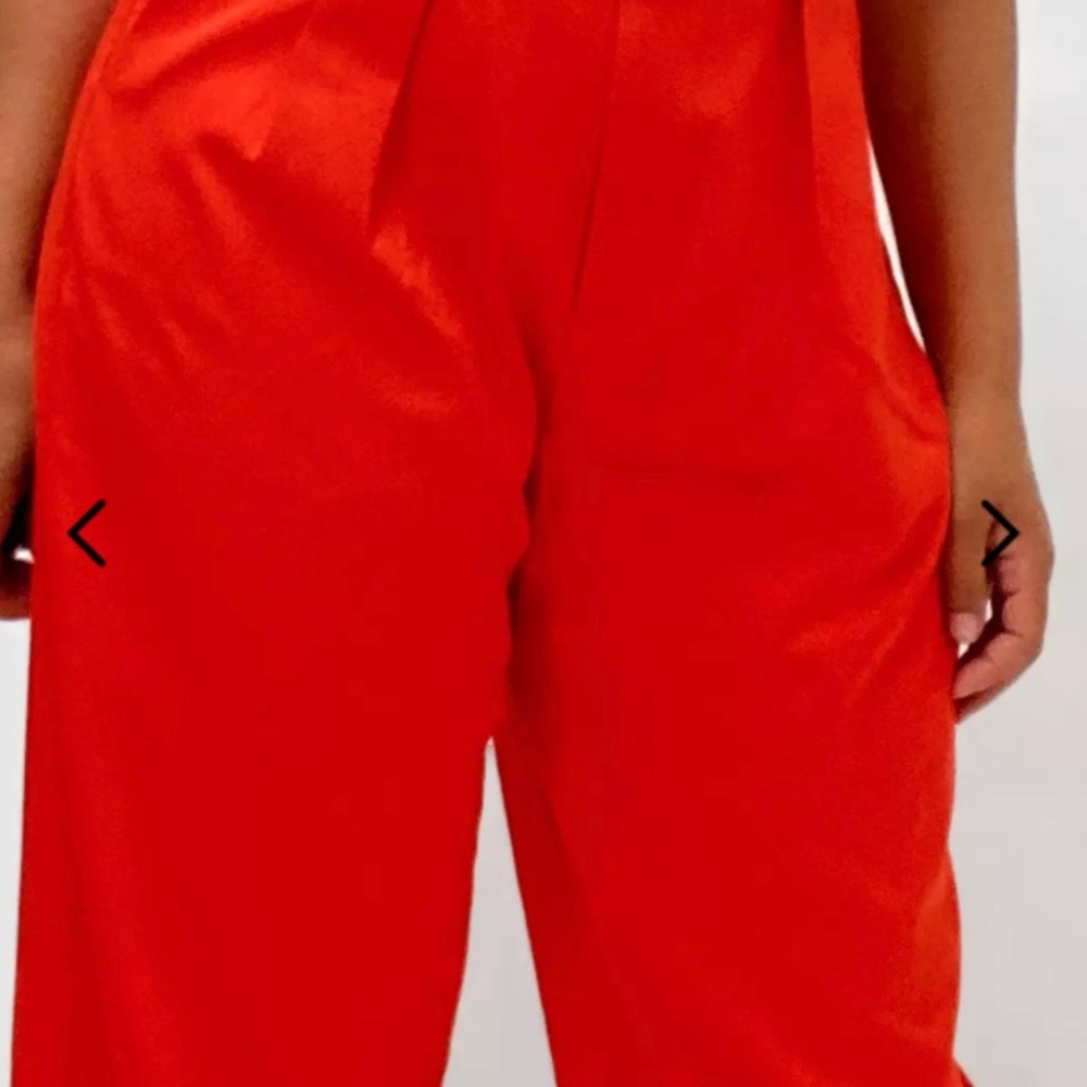 Burnt Orange highwaisted belted cigarette pants - Picture 2 of 6